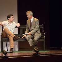 David Strathairn as Karski (right) and a member of the ensemble of My Report to the World (Photo: C. Mead Jackson Photography)
