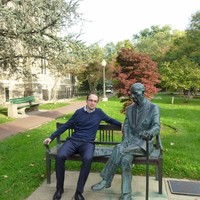 Rafał Siemianowski on Karski Bench at Georgetown University (Photo: courtesy of Rafał Siemianowski)