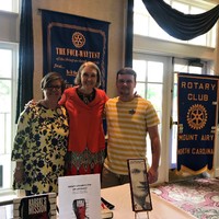 Mount Airy Rotary Club member, Ann L Vaughn; Wanda Urbanska; and Henry Levering after the presentation on May 7 (Photo: Marion Goldwasser)