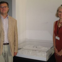 Robert Kostro of the Polish History Museum shows Wanda the Museum prototype