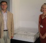 Robert Kostro of the Polish History Museum shows Wanda the Museum prototype