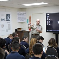 Introduction by the Museum’s Education Assistant David Nelson (Photo: Courtesy of the Holocaust Museum & Education Center of Southwest Florida)