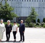 In front of the Holocaust Museum & Education Center. From the left: Marek Adamczyk, Helena Sołtys, Bożena Nowicka McLees, Bernadetta Manturo, and Tadeusz Młynek (Photo: Piotr Gębała)