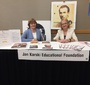 The Jan Karski Educational Foundation table at the 2019 FCSS Conference. Pictured: JKEF volunteer Julia Parker and JKEF Project Manager Bożena U. Zaremba (Photo: Pritpal Kaur)