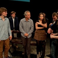 David Strathairn and students during a rehearsal (Photo: Seweryn Pogorzelski)