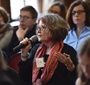 Ruth Ellen Gruber asking questions at the 4th PJSW  (Photo: Genvieve Zubrzycki)