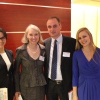 Od lewej: Magdalena Gawrońska (Community of Democracies), Wanda Urbanska (Jan Karski Educational Foundation), Sławomir Rybałtowski (Wydawnictwo VEDA), Maria Belka (Fundacja Edukacyjna Jana Karskiego)  (zdjęcie autorstwa Grzegorza Tomczewskiego, Muzeum Historii Polski )