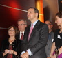 Od lewej: Ewa Wierzyńska (Rada Fundacji), Michał Mrożek (Rada Fundacji), Minister Radosław Sikorski, Weronika Achramowicz (Baker&McKenzie) (zdjęcie autorstwa Grzegorza Tomczewskiego, Muzeum Historii Polski)