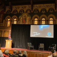 Derek Goldman, the Artistic and Executive Director and Co-founder of the Laboratory for Global Performance and Politics at Georgetown University, speaks during the Karski Event on April 11 ( Photo: Bożena U. Zaremba)