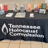 Books by and about Karski on display at the East Tennessee History Center (Photo: Courtesy of Tennessee Holocaust Commission)