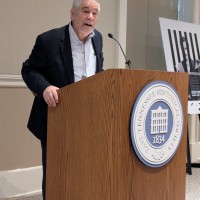 Dr. Michael Berenbaum speaking at the opening of the Karski Exhibition at the East Tennessee History Center (Photo: Courtesy of Tennessee Holocaust Commission)