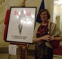Ewa Wierzynska came from Warsaw for the event, and donated this historic Solidarity poster  (Jane Robbins)