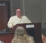 Thomas Wood prezentujący historię życia i osiągnięcia Jana Karskiego (Zdjęcie: Lindenwood University)