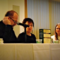 Q&A with Olga Tokarczuk, moderated by Michał Marek Markowski, and Karen Underhill of the University of Illinois at Chicago (Photo: Agnieszka Jeżyk)