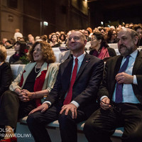 Od lewej: prof. Lena Kolarska-Bobińska, Prezes Fundacji Ewa Junczyk-Ziomecka, Minister Wojciech Kolarski z Kancelarii Prezydenta, Michael Schudrich, Rabin RP (Magdalena Starowieyska)