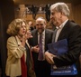 Prezes Fundacji Ewa Junczyk-Ziomecka, Rabin Michael Schudrich oraz autor fotobiografii m.in. Rotmistrza Pileckiego i Jana Karskiego, Maciej Sadowski