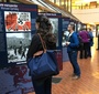 Georgetown students and others learning about Polish history at the exhibit (Jane Robbins)