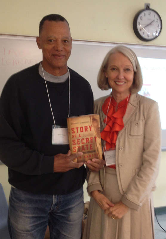 Chicago teacher Ron Thomas with JKEF President Wanda Urbanska