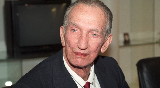 Prof. Jan Karski - prawnik, dyplomata, kurier Polskiego Państwa Podziemnego, świadek Holokaustu, laureat nagrody imienia Brata Alberta za "heroiczną służbę Polsce". 1996. , foto: PAP/TVP/Ireneusz Sobieszczuk