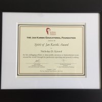 Spirit of Jan Karski Award Ceremony 2016: Nicholas Kristof VIDEO