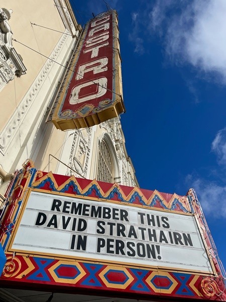 Castro Theater Marquee with Remember This Announcement (Photo: Pat Mazzera. Courtesy of the Jewish Film Institute & San Francisco Jewish Film Festival)