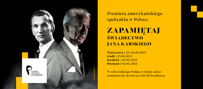 Poster announcing the Polish tour of Remember This: The Lesson of Jan Karski