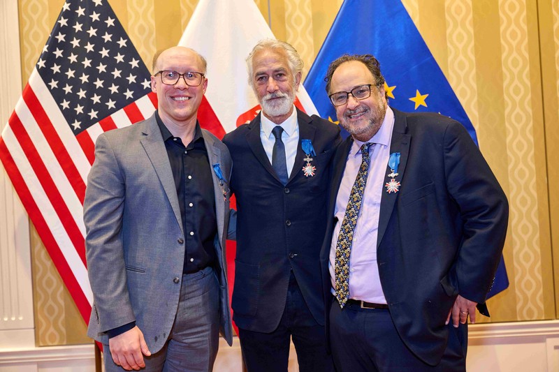 Clark Young, David Strathairn, and Derek Goldman awarded the Knight’s Cross of the Order of Merit of the Republic of Poland (Photo: Alex Szopa/Courtesy of the Embassy of the Republic of Poland)